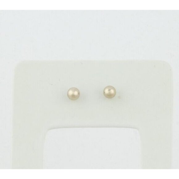 14k Yellow Gold 4.8mm Ball Bead Earrings Stud Post - Picture 1 of 8